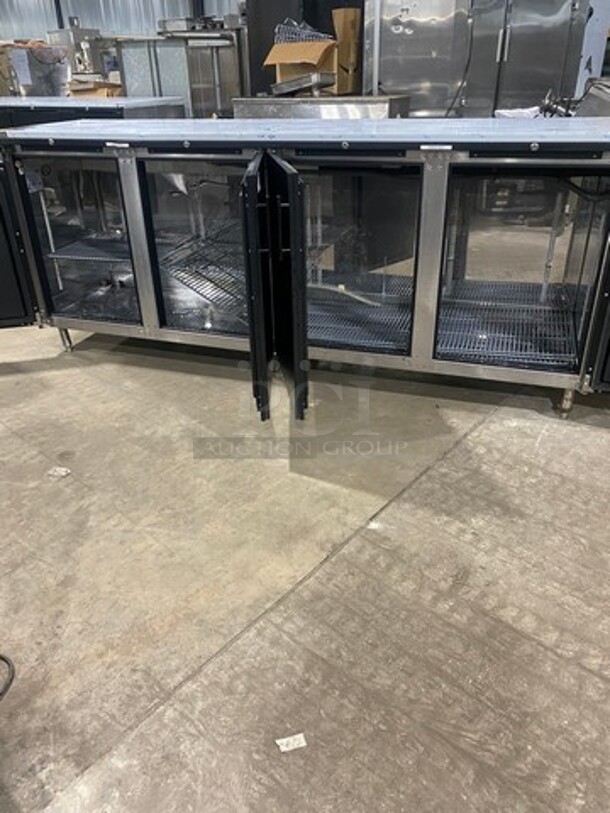 AMAZING! Perlick Commercial 4 Door Bar Back Cooler! With Poly Coated Racks! All Stainless Steel! On Legs! Remote Compressor/No Compressor! Model: BR96 SN: 676683 115V 60HZ 1 Phase - Image 5 of 9