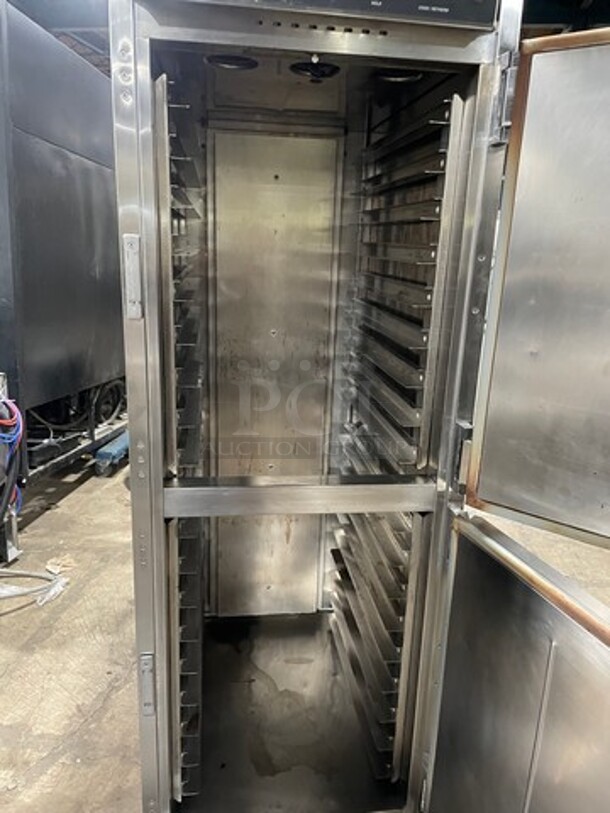WOW! CresCor Electeric Powered Roast-N-Hold 2 Section Insulated Cabinet! All Stainless Steel! Model CO151F1818B2081 Serial CBBR3529! 208V 1 Phase! On Commercial Casters! Working When Removed!  - Image 5 of 9