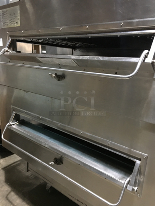 AMAZING! Middleby Marshall Natural Gas Powered Double Deck Conveyor Pizza Oven! All Stainless Steel! On Casters! 2x Your Bid! Model: PS360Q - Image 5 of 10