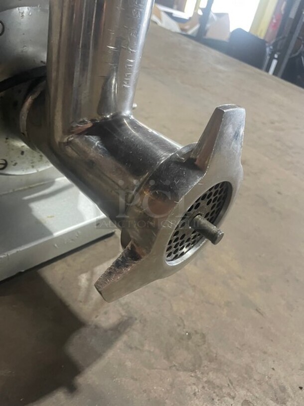 Thunderbird Commercial Countertop Heavy Duty Met Grinder/Food Chopper! All Stainless Steel! With Attachments! Model TB400E Serial 0602442! 115V! WORKING WHEN REMOVED! - Image 6 of 9