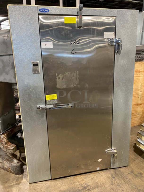AWESOME! LATE MODEL! Norlake Commercial 6'x6'x7.5' Walk-In Cooler! With Floor! With Compressor And Condenser! SN: 15070275 220V 1 Phase
