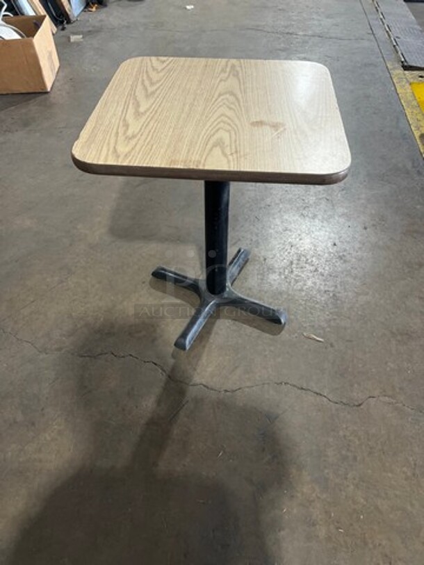 Square Wooden Pattern Table! With Metal Pedestal Base! 3x Your Bid - Image 3 of 5