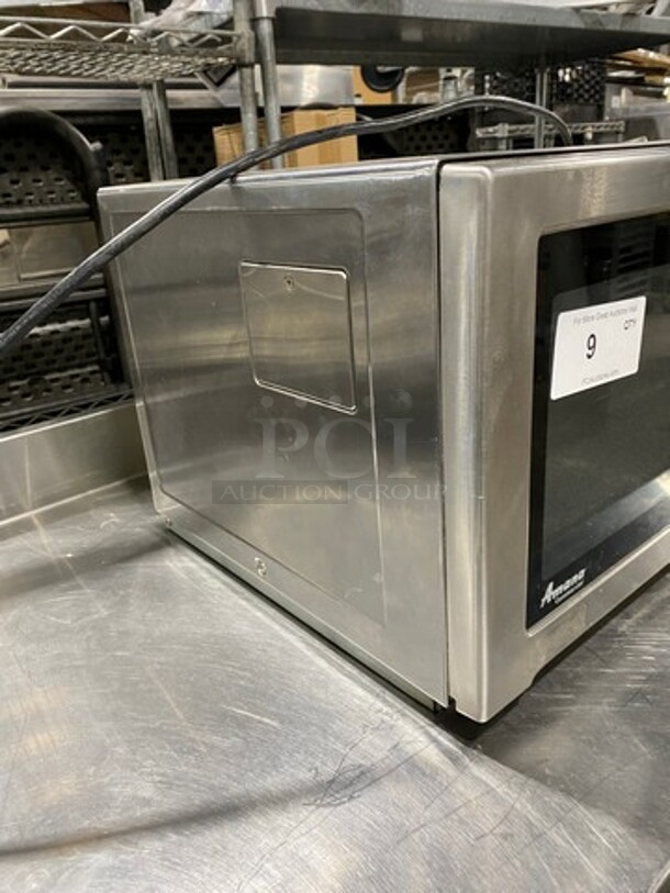Amana Commercial Countertop Microwave Oven! Stainless Steel! Model: RFS12SW2A SN: 0806303836 120V 60HZ 1 Phase - Image 3 of 8