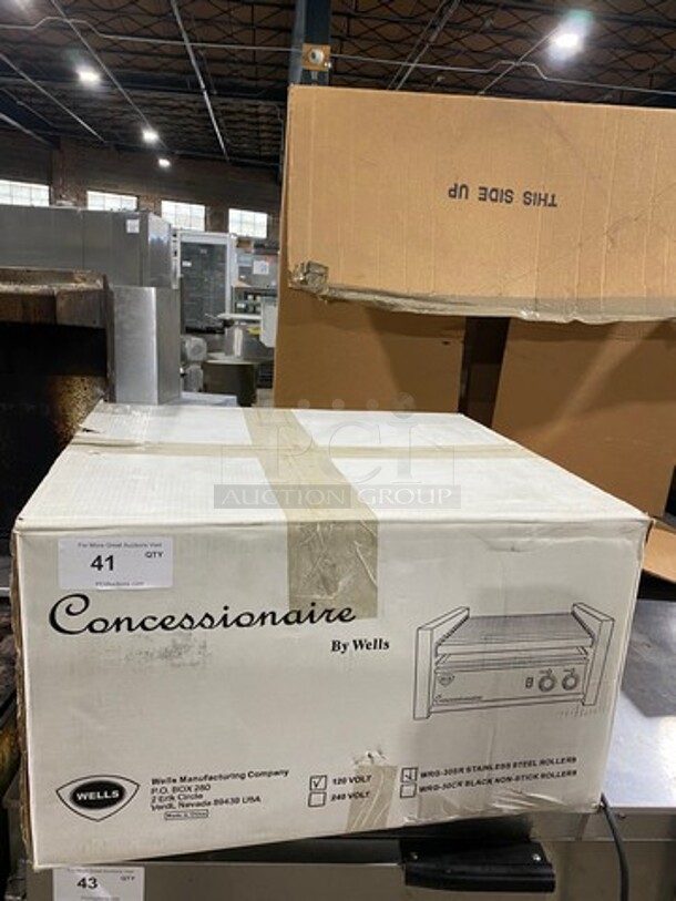 NEW! IN THE BOX! Wells Commercial Countertop Hot Dog Roller Grill! All Stainless Steel! Model: WRG30SR SN: 0001029 120V - Image 1 of 10
