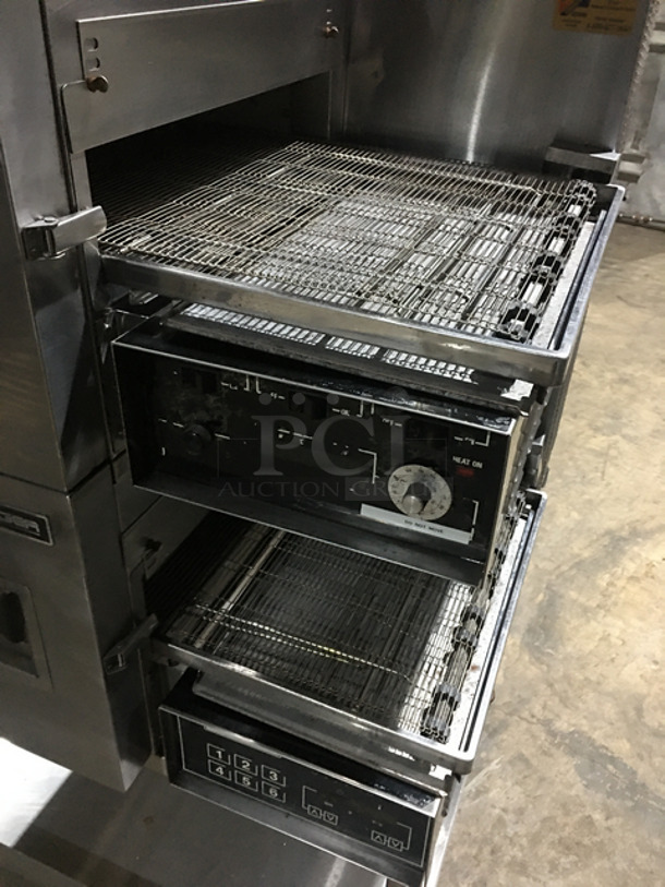 NICE! Lincoln Impinger Eletcric Powered Double Deck Conveyor Pizza Oven! With Storage Area Underneath! All Stainless Steel! On Casters! 2x Your Bid! Working When Removed! - Image 6 of 12