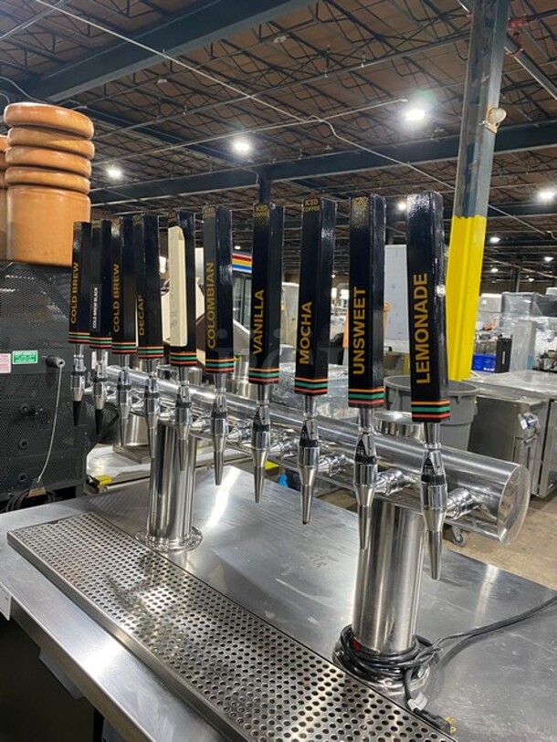 AMAZING! Beverage Air Commercial Refrigerated 10 Tap Cold Brew Coffee Kegerator! With 2 Door Storage Space Underneath! Model: WTR67AHCMMB SN: 13304505 115V 60HZ 1 Phase - Image 7 of 9