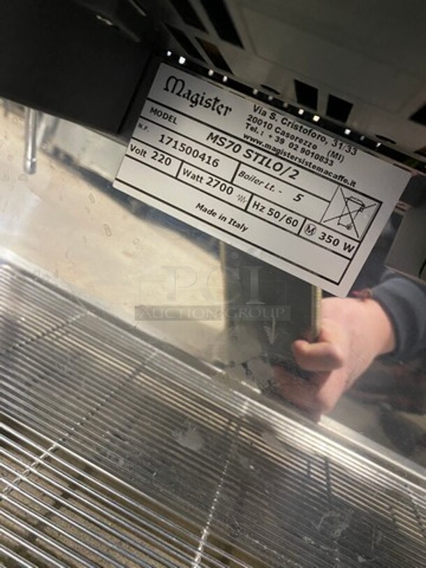 Magister MS 70 Stainless Steel Commercial Countertop Expresso Machine! MODEL MS70STILO2 220V  - Image 9 of 10