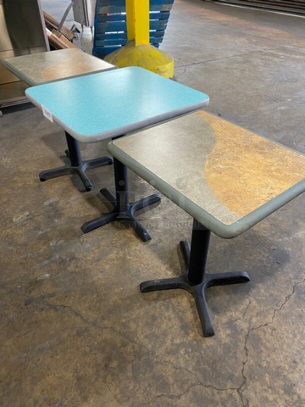Multi Pattern Square Table! With Black Metal Body! 3x Your Bid! - Image 2 of 7