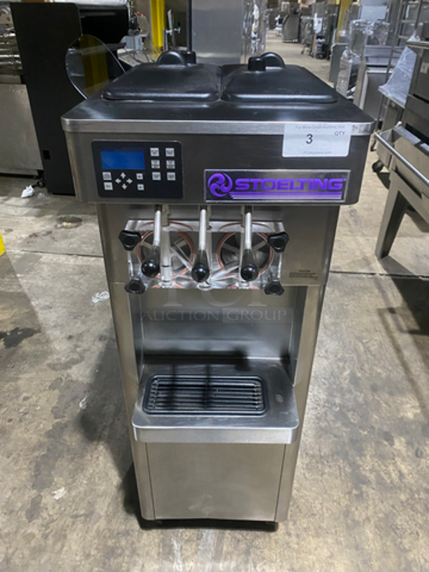NICE! Stoelting Commercial Air Cooled 2 Flavor Soft Serve Ice Cream/Yogurt Machine! All Stainless Steel! On Casters! Model: F231309I2AD1 SN: 4209206J 208/240V 3 Phase