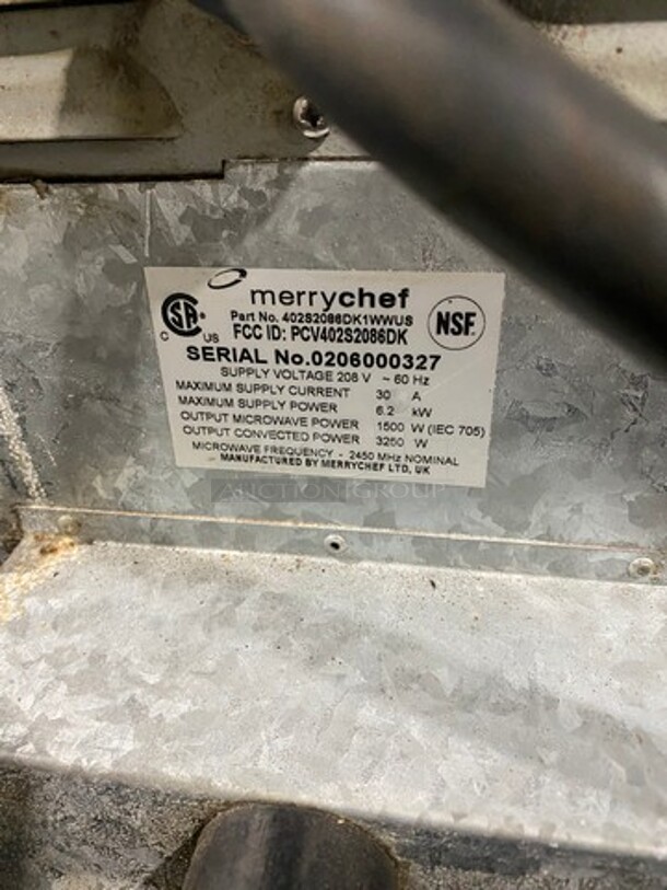 Merrychef Commercial Countertop Rapid Cook Oven! All Stainless Steel! SN:0206000327 208V - Image 8 of 8