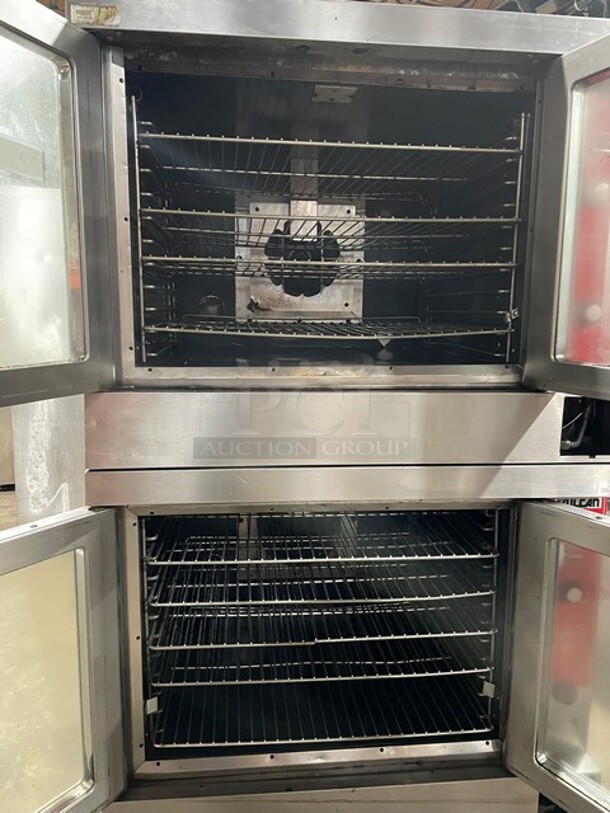 Vulcan Commercial Natural Gas Powered Double Stacked Convection Ovens! All Stainless Steel! On Casters! 2x Your Bid Makes One Unit!  - Image 5 of 9