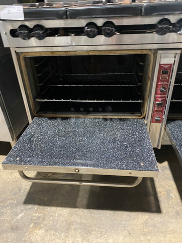 GREAT! Southbend Commercial 10 Burner Stove! With Raised Back Splash And Salamander Shelf! With 2 Full Size Oven Underneath! All Stainless Steel! On Legs! - Image 5 of 7