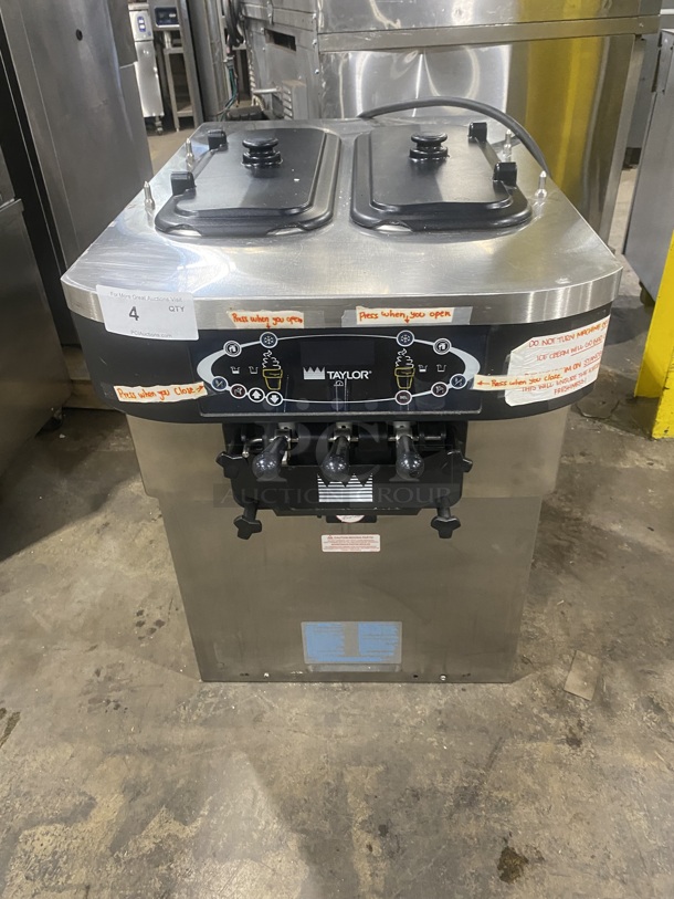 TAYLOR CROWN Commercial 3 Handle Ice Cream Machine! All Stainless Steel! On Casters! Model: C72333 Serial M3113698  - Image 1 of 8