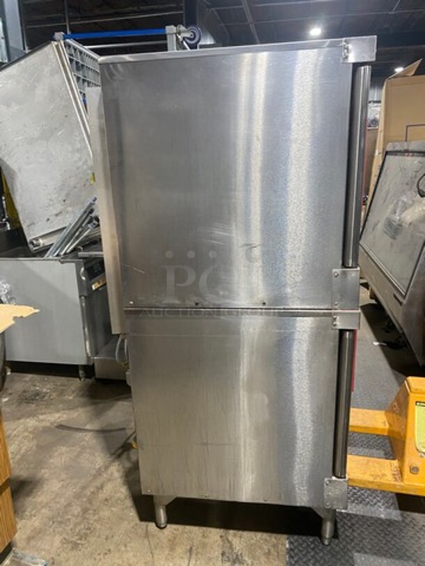 Vulcan Commercial Natural Gas Powered Double Deck Convection Oven! With View Through Doors! Metal Oven Racks! All Stainless Steel! On Legs! 2x Your Bid Makes One Unit! WORKING WHEN REMOVED! - Image 2 of 11