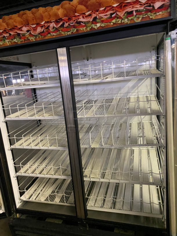 NICE! True Commercial 2 Door Reach In Cooler Merchandiser! With View Through Doors And Sides! With Beverage Racks! Model: GEM49 SN: 14461171 115V 60HZ 1 Phase - Image 5 of 9