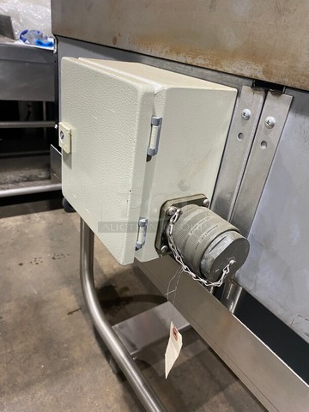 WOW! NEW! NEVER USED! Garland Commercial Countertop Electric Powered Flat Top Griddle! With Back And Side Splashes! On Legs! On Equipment Stand! All Stainless Steel! On Casters! Model: E2448G SN: 0404ME0033 208V 60HZ 3 Phase - Image 10 of 10