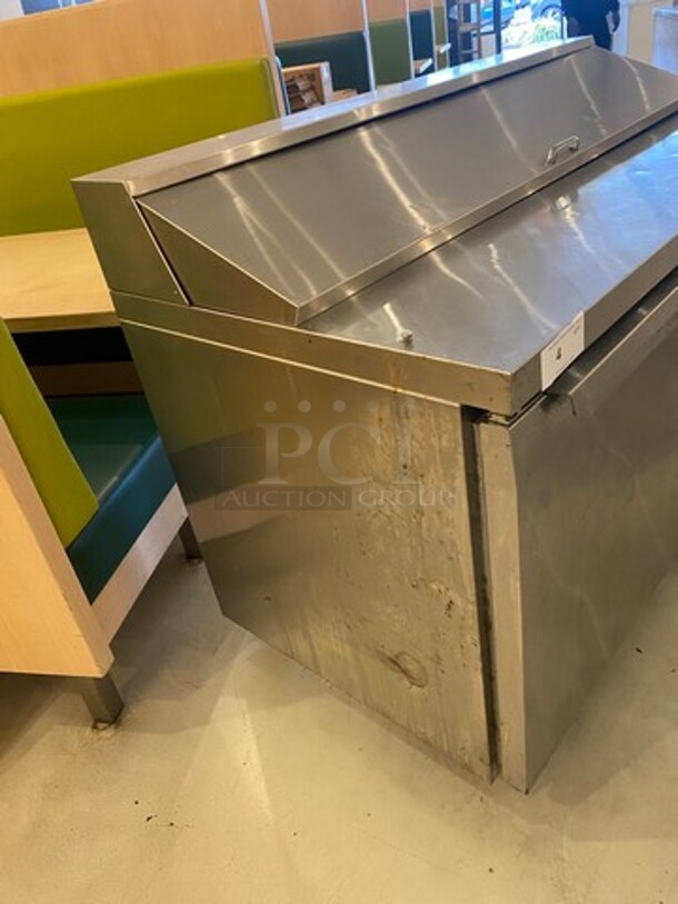Continental Commercial Refrigerated Sandwich Prep Table! With 2 Door Storage Space Underneath! All Stainless Steel! On Casters! WORKING WHEN REMOVED! Model: SW6016 SN: 15875038 115V 60HZ 1 Phase - Image 2 of 9