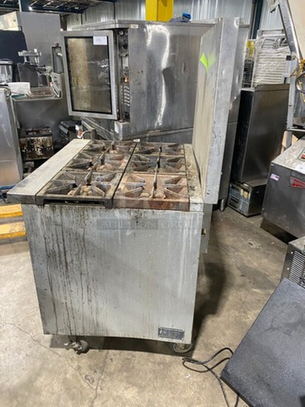 CPG Commercial Natural Gas Powered 6 Burner Stove! With Raised Back Splash! With Oven Underneath! All Stainless Steel! On Casters! Model: S36N SN: 091636N033 - Image 2 of 10