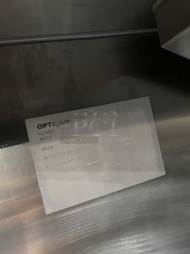 Optimum Single Door Reach in Refrigerator! With Poly Coated Racks! All Stainless Steel! On Commercial Casters! - Image 7 of 9
