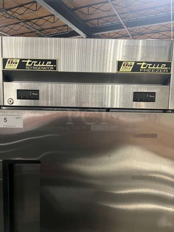 Sweet! True Commercial Split Door Dual Temp Half Cooler Half Freezer Combo Unit! All Stainless Steel! On Casters! Model: T23DT SN: 8868308 115V 60HZ 1 Phase - Image 10 of 11