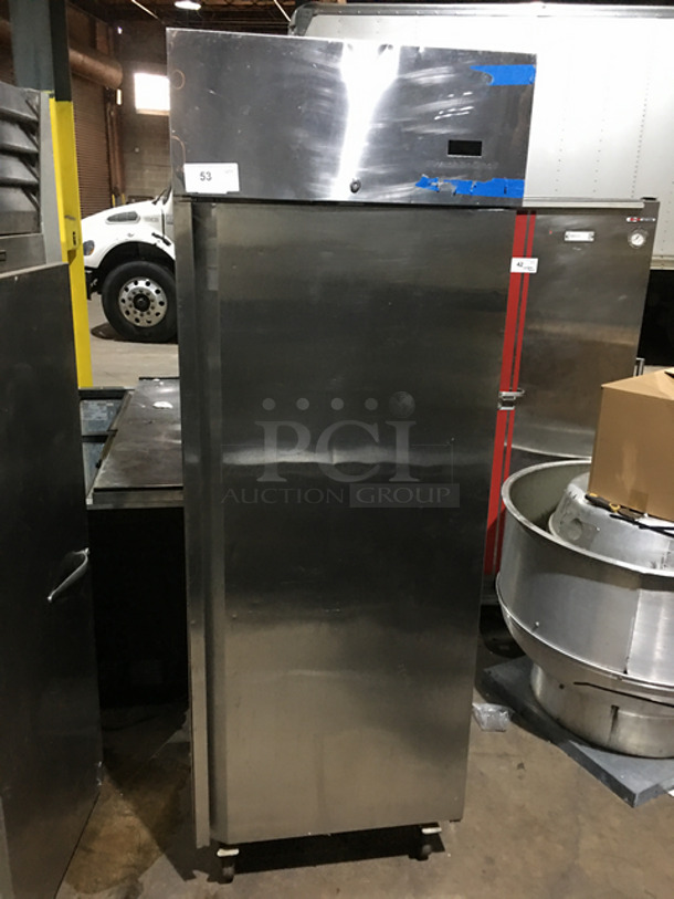 Franklin Commercial Single Door Reach In Refrigerator! With Poly Coated Racks! Solid Stainless Steel! On Casters! Model: FCR23 115V 60HZ