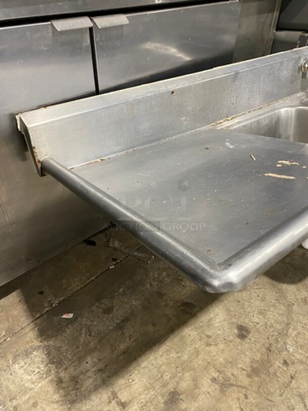 Commercial 3 Compartment Dish Washing Sink! With Dual Side Drain Board! With Faucet And Handles! With Back Splash! All Stainless Steel! With Legs! - Image 3 of 8