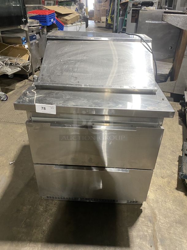 Randell Refrigerated 2 Drawer Bain Marie/Sandwich Prep Table! Model 9412-32D-7M Serial T000053847! 115V 1 Phase! On Casters!  - Image 1 of 9