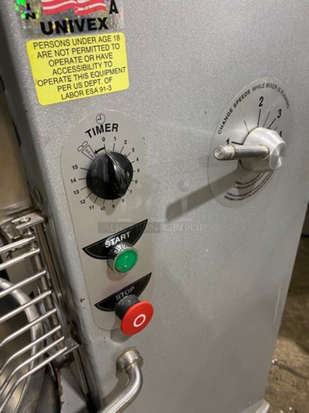 NICE! Univex Commercial 30 Quart Planetary Mixer! With Mixing Bowl And Guard! With Paddle Attachment! Model: SRM30 SN: M08020154 115V 60HZ 1 Phase! Working When Removed! - Image 7 of 10