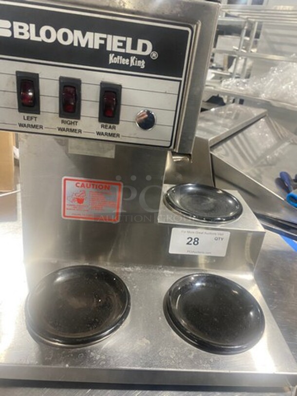 Bloomfield Commercial Countertop Coffee Brewing Machine! With 3 Coffee Pot Warming Stations! All Stainless Steel! - Image 7 of 8