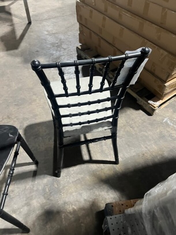 BRAND NEW! Black Quality Poly Stackable Dining Chairs! 5 X Your Bid! With Removable Microfiber Seat Cushion! Seat Cushion Comes With Each Chair! 5 X Your Bid! - Image 4 of 8