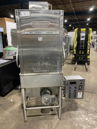 Hobart Commercial Pass-Through Dishwasher! All Stainless Steel! On Legs! Model: AM14T SN: 231048799 208/240V 60HZ 3 Phase