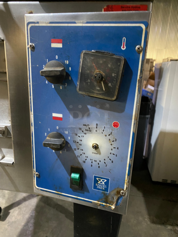 NICE! Bakers Pride Commercial Electric Powered Double Pizza Oven! All Stainless Steel! On Casters! Model: EP-1 SN: 580051002001 208V 60HZ 1 Phase - Image 8 of 10