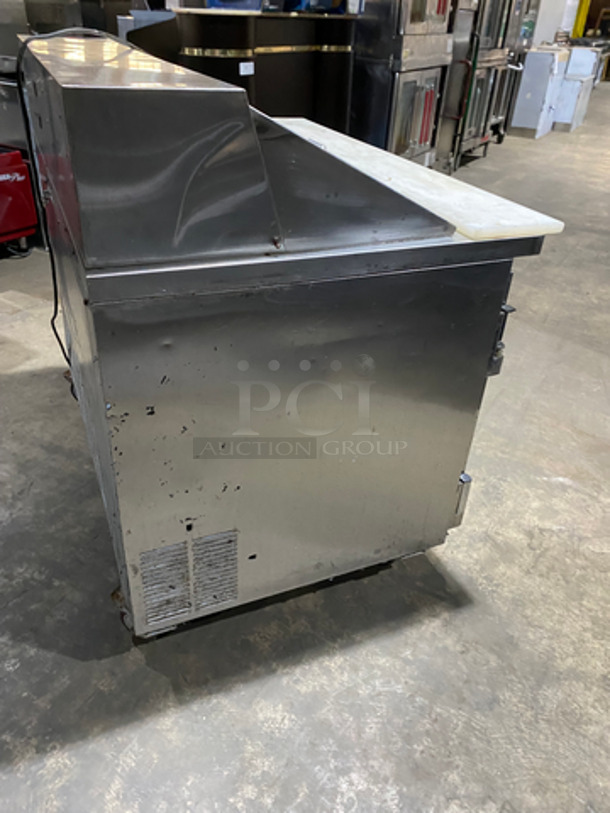 Leader Commercial Refrigerated Sandwich Prep Table! With Commercial Cutting Board! With 2 Door Storage Space! All Stainless Steel! On Casters! Model: NSFM48S/C SN: NI020121 115V 60HZ 1 Phase - Image 3 of 10