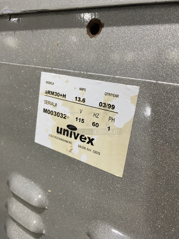 UNIVEX 30qt. Planetary Mixer! Model SRM 30+H Serial M003032 115V/60Hz/1 Phase - Image 5 of 9