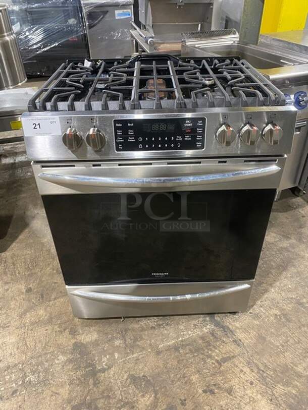 Frigidaire 4 Burner Stove! With Oven Underneath! Metal Oven Racks! All Stainless Steel! - Image 1 of 12