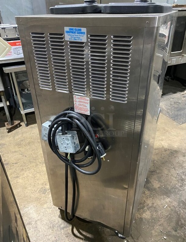 WOW! Taylor Crown Commercial 3 Handle Soft Serve Ice Cream Machine! All Stainless Steel! On Casters! Model: C71333 SN: M0072954! 208/230V 60HZ 3 Phase - Image 3 of 10