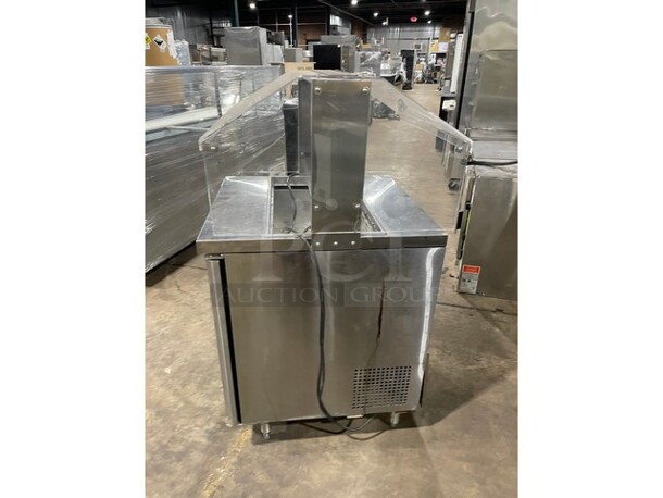 Turbo Air Refrigerated Salad Bar Island! Single Door Storage Space Underneath! All Stainless Steel! Model MST28711S SN: MS2TA02021 115V - Image 4 of 8