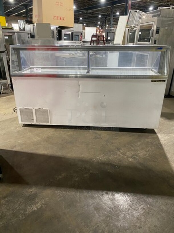 True Commercial Ice Cream Dipping Cabinet Merchandiser! With Sneeze Guard! With Flip Access Doors! Model: TDC87 SN: 8866415 115V 60HZ 1 Phase