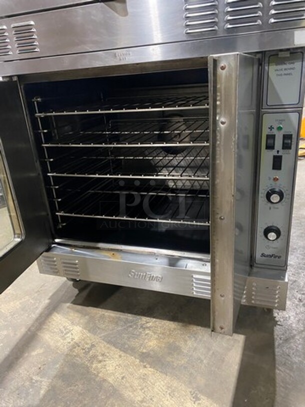 BEAUTIFUL! LATE MODEL! US Range/Garland Double Stacked Natural Gas Powered Heavy Duty Commercial Convection Oven! With View Through Doors! Model SUMG100 Serial 1911100101567! On Commercial Casters! 2 X Your Bid Makes One Unit! - Image 7 of 9