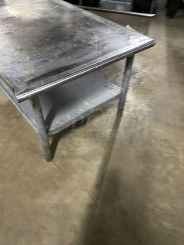 Solid Stainless Steel Work Top/ Prep Table! With Back Splash! With Storage Space Underneath! On Legs! - Image 4 of 7