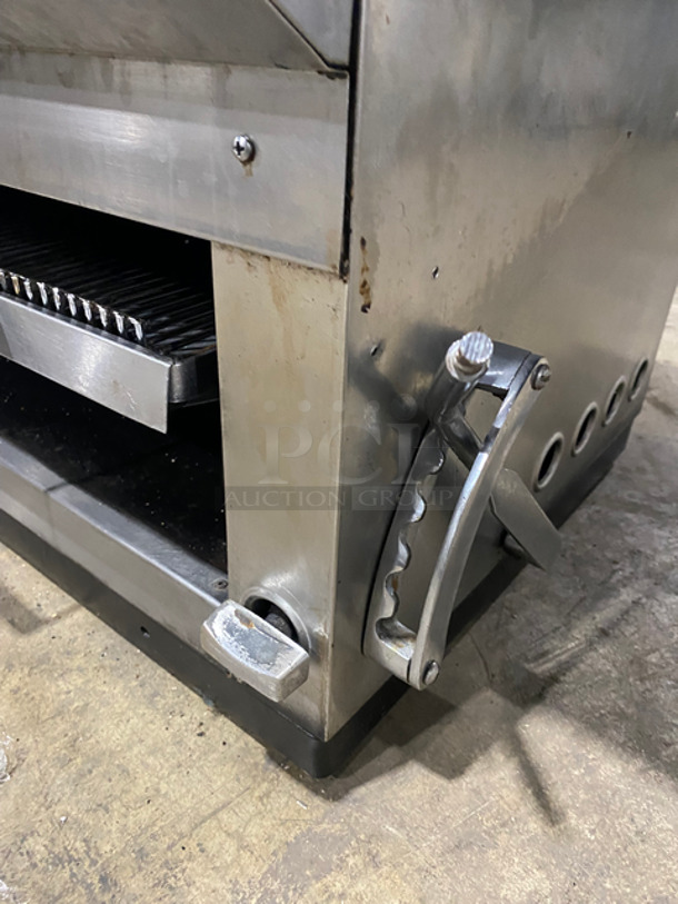 NICE! Commercial Natural Gas Powered Flat Griddle! With Salamander Underneath! With Side And Back Splashes! All Stainless Steel! - Image 7 of 9
