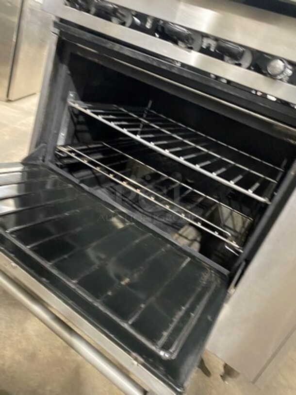 US Range Commercial Natural Gas Powered 6 Burner Stove! With Raised Back Splash! With Oven Underneath! All Stainless Steel! On Legs! - Image 7 of 9