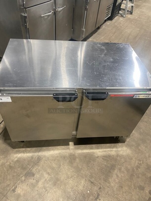 Beverage Air Commercial 2 Door Lowboy/Worktop Cooler! All Stainless Steel! On Casters! Model: UCR48A 115V 60HZ 1 Phase - Image 9 of 9