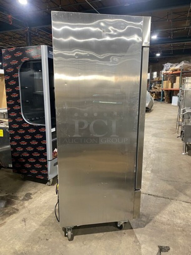 Arctic Commercial Single Door Reach In Cooler! With Poly Coated Racks! All Stainless Steel! On Casters! Working When Removed! Model: AR23E SN: 464050 115V - Image 3 of 9