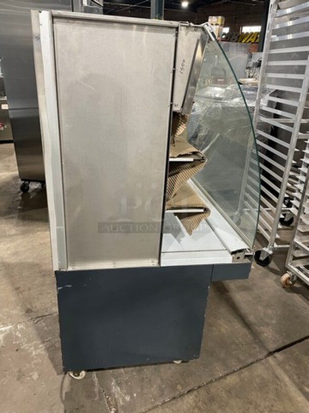WOW! NEW! Commercial Display Case Merchandiser! With Curved Front Glass! With Sliding Rear Access Doors! Stainless Steel Body! - Image 4 of 10