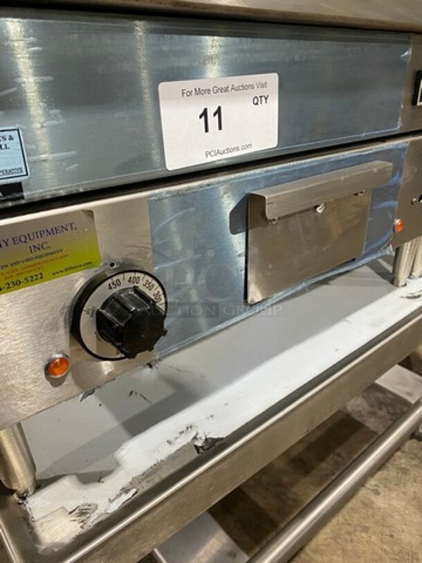 WOW! NEW OUT OF THE BOX! Garland Commercial Countertop Electric Powered Flat Top Griddle! With Back And Side Splashes! On Legs! On Equipment Stand! All Stainless Steel! On Casters! Model: E2448G SN: 0404ME0033 208V 60HZ 3 Phase - Image 7 of 10