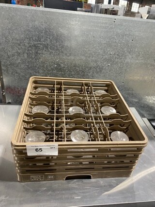 ALL ONE MONEY! Clear Glass Stemmed Margarita Glasses! Includes Poly Cup Crate!