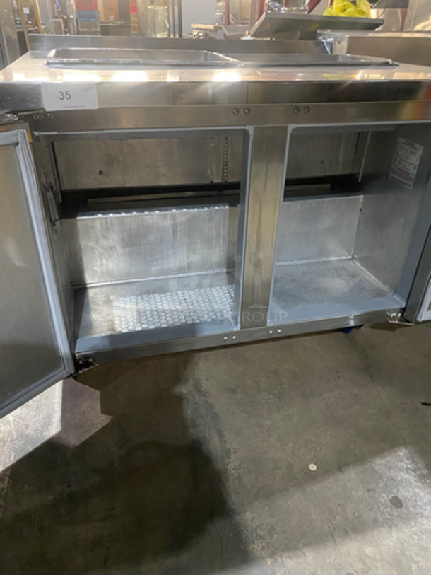 Continental Commercial Refrigerated Sandwich Prep Table! With 2 Door Underneath Storage Space! All Stainless Steel! On Casters! Model: SW4812 SN: 15712812 115V 60HZ 1 Phase - Image 5 of 9