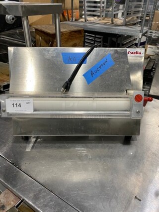 Estella Commercial Countertop Dough Sheeter! Model: EDS18S SN: 9002504 120V! Does Not Power On! 