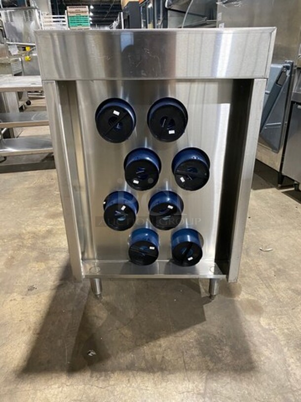 NEW! Commercial Cup Dispenser Stand! With Cup Holders! With Back Splash! Solid Stainless Steel! On Legs! - Image 3 of 8